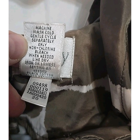 Zenergy By Chicos Brown Giraffe Print Light Hooded Jacket Zip Front SZ 2=L - Picture 8 of 15